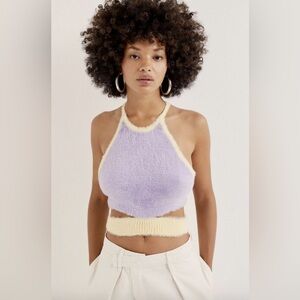 For Love & Lemons Maureen Cut Out Top Purple NWT Size L